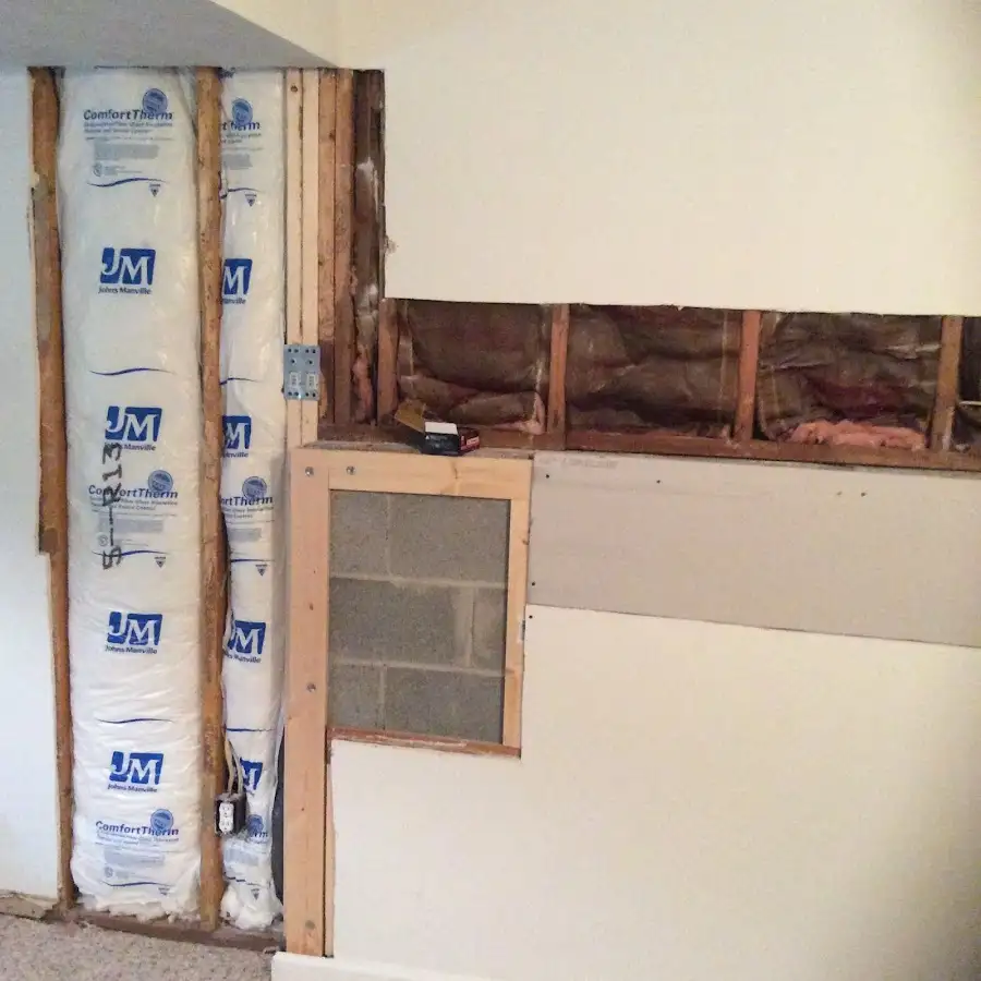 Wall insulation replacement during Contents Cleaning & Restoration in Mineola